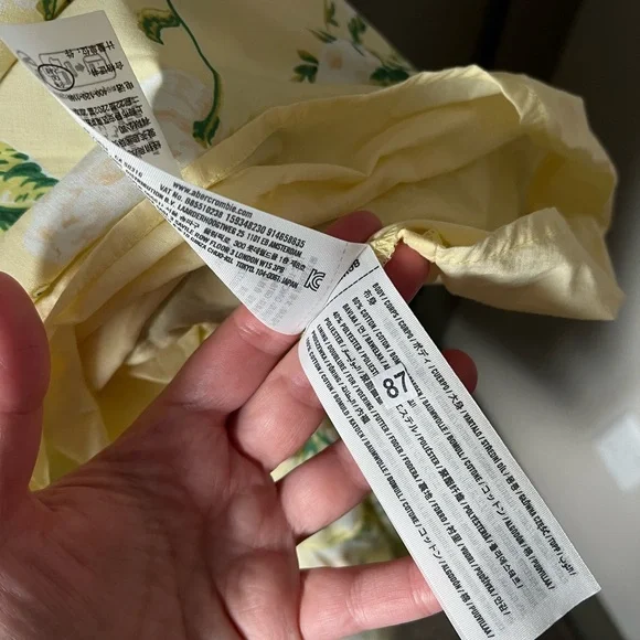 Abercrombie & Fitch | Yellow Floral Emerson Poplin Puff Sleeve Midi Dress - Picture 8 of 14